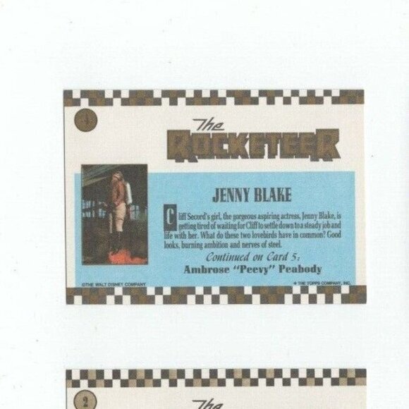 4 Vintage Topps The Rocketeer The Walt Disney Company Trading Cards Sticker 1066 - Picture 10 of 10